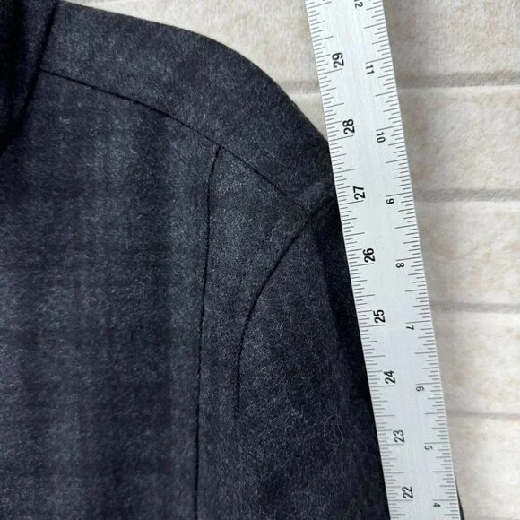 Marc Anthony Black Windowpane Plaid Lined Jacket Faux Fur Collar Men’s XL - Picture 8 of 14